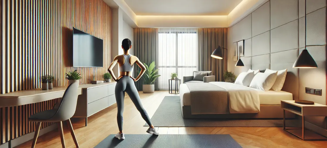 التمارين الرياضية التي أمارسها في غرفة الفندق